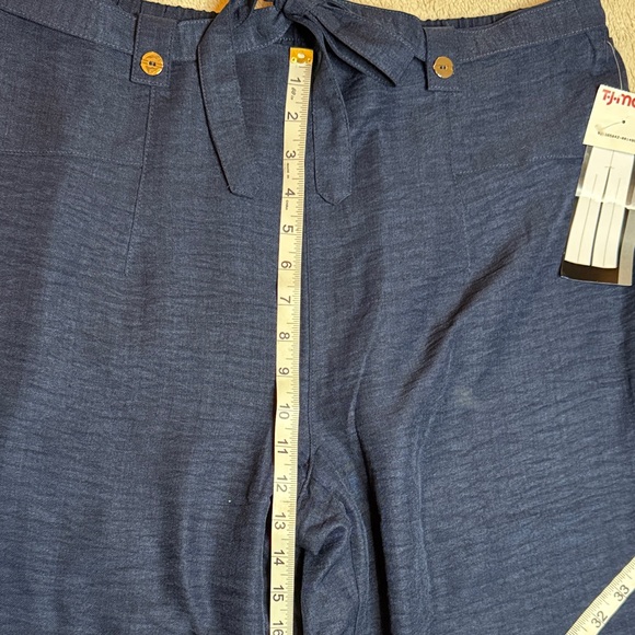 NWT Wren Navy Pants sz L Wide Leg Flowy - Picture 7 of 11